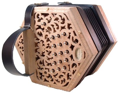 Clover 30 Key Anglo Concertina, Natural Finished Ends