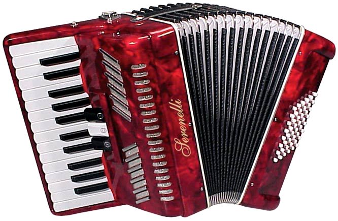 Serenelli 48 Bass Accordion -Perloid Red